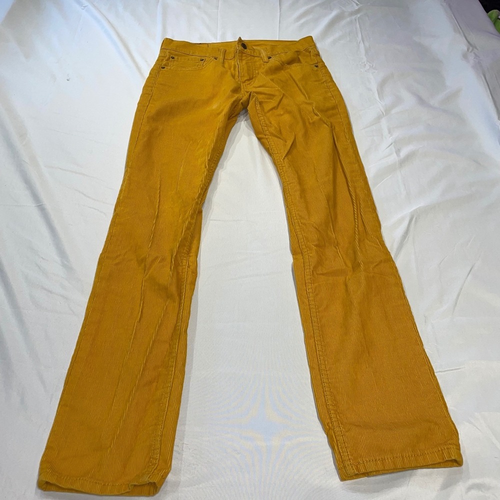 Levis Corduroy Pants Mens W30 L32 Mustard‎ Yellow Slim Straight 04511-0587 511